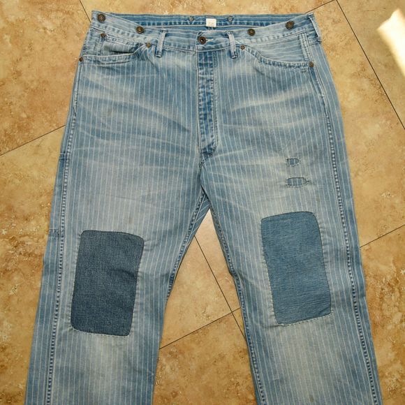 RRL - Ralph Lauren Double RL Indigo Striped Twill Pants - Picture 8 of 12